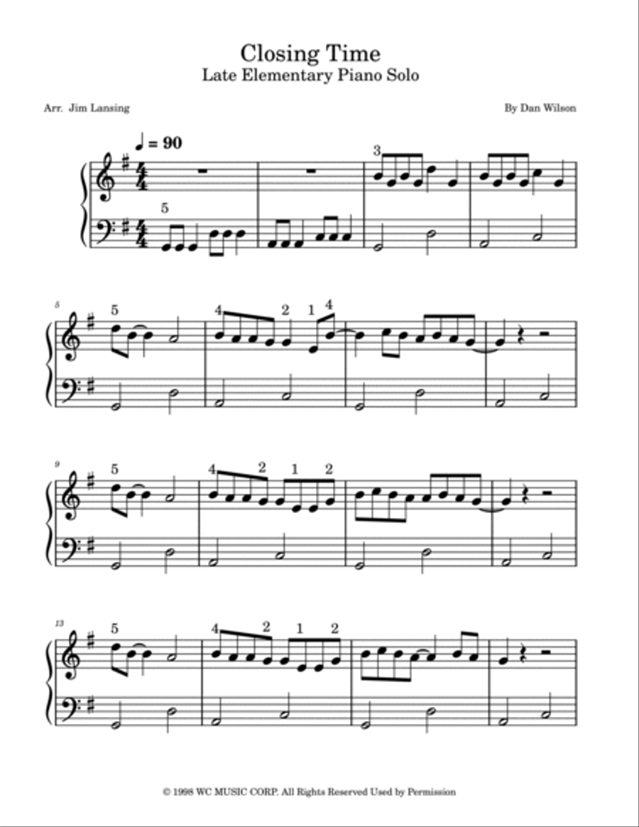 Closing Time Piano Method scores gallery preview page 2