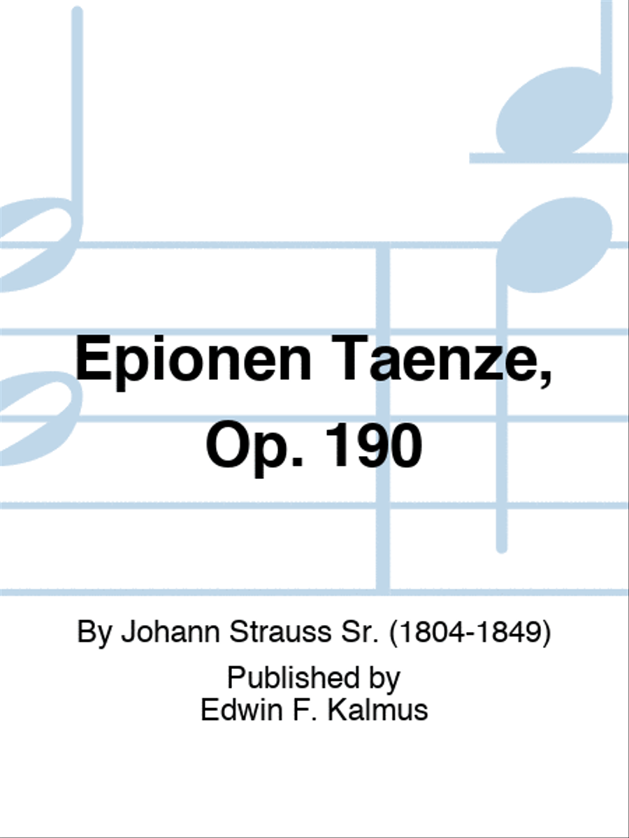 Epionen Taenze, Op. 190 Set of Parts scores gallery preview page 1