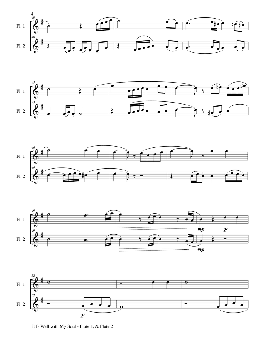 IT IS WELL WITH MY SOUL (Duet - Flute 1 & Flute 2 - Score & Instrumental Parts Included) Flute Duet scores gallery preview page 5