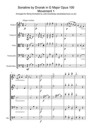 Book cover for Dvorak Sonatine in G Major Opus 100 (1st Movement) arranged for String Orchestra