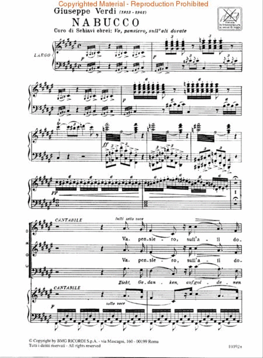 Va pensiero, sull'alli dorate from Nabucco It SATB 4-Part scores gallery preview page 2