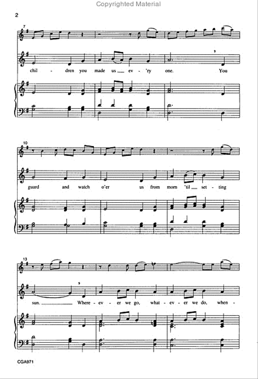 We All Are God's Children Unison Choir scores gallery preview page 3