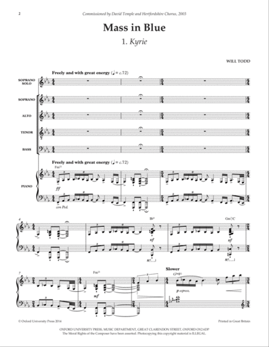 Mass in Blue 4-Part scores gallery preview page 2