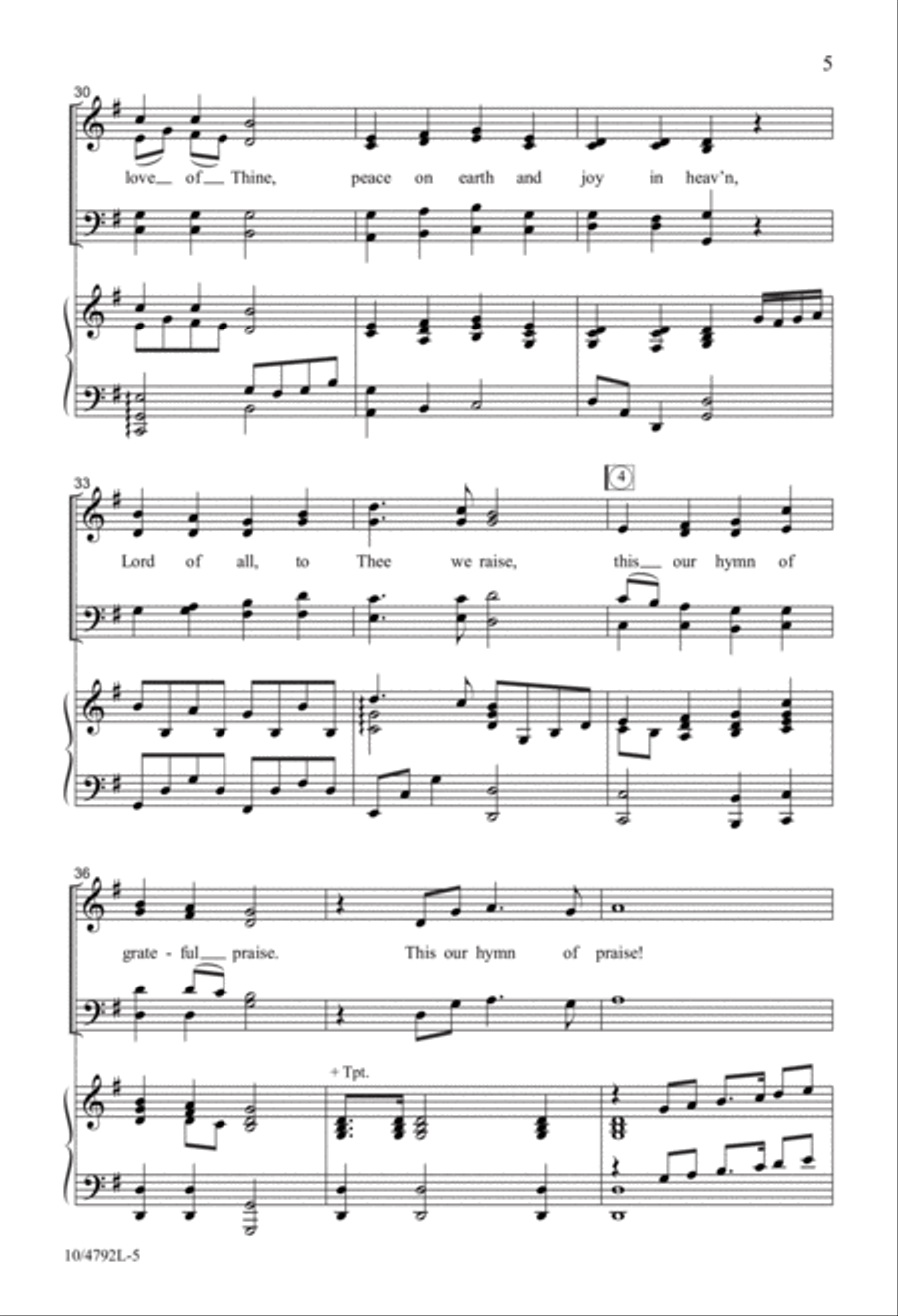 For the Beauty of the Earth 4-Part scores gallery preview page 5
