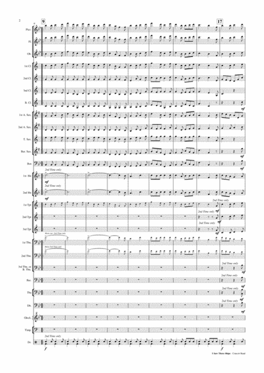 I Saw Three Ships (Christmas) - Concert Band Score and Parts image number null