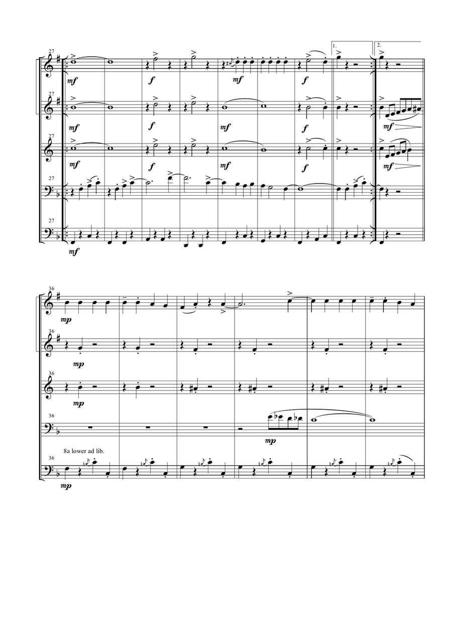 Ob-La-Di, Ob-La-Da Brass Ensemble scores gallery preview page 3