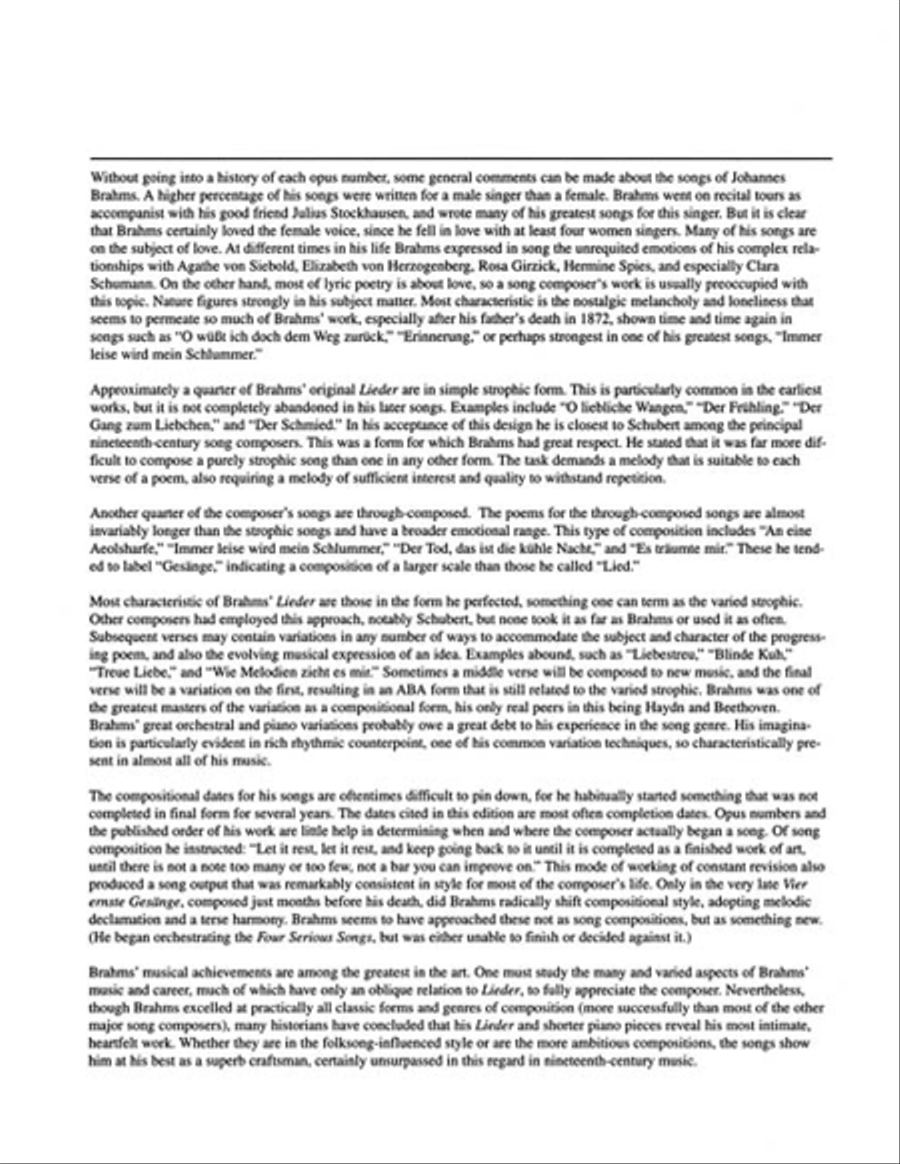 Johannes Brahms: 75 Songs Low Voice scores gallery preview page 6
