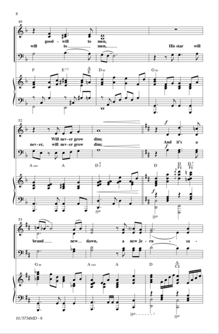 Bethlehem Morning 4-Part scores gallery preview page 8