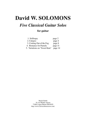 Book cover for David W. Solomons: Five Classical Guitar Solos for guitar
