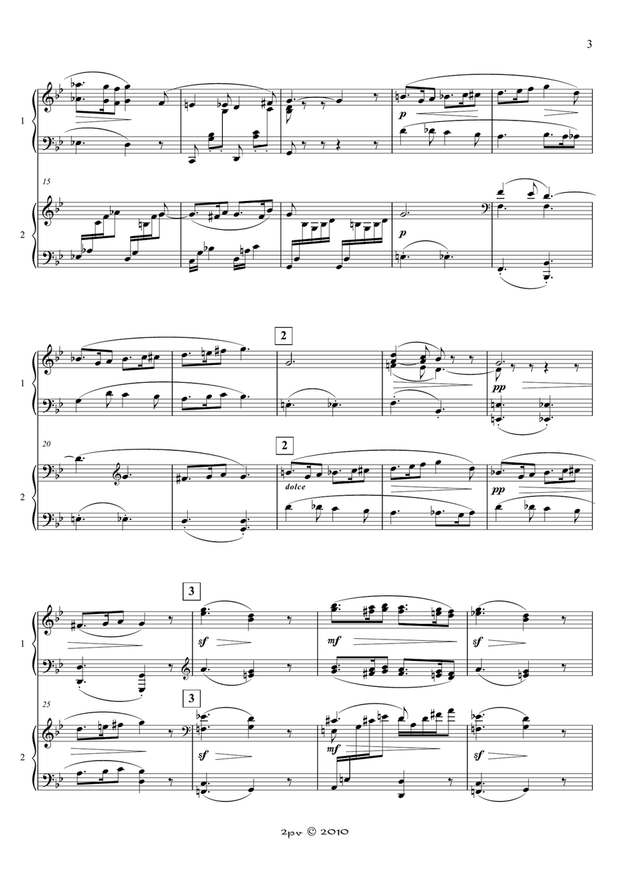 'Sicilienne' from 'Pelléas et Melisande', for 2 pianos Piano Duet scores gallery preview page 2