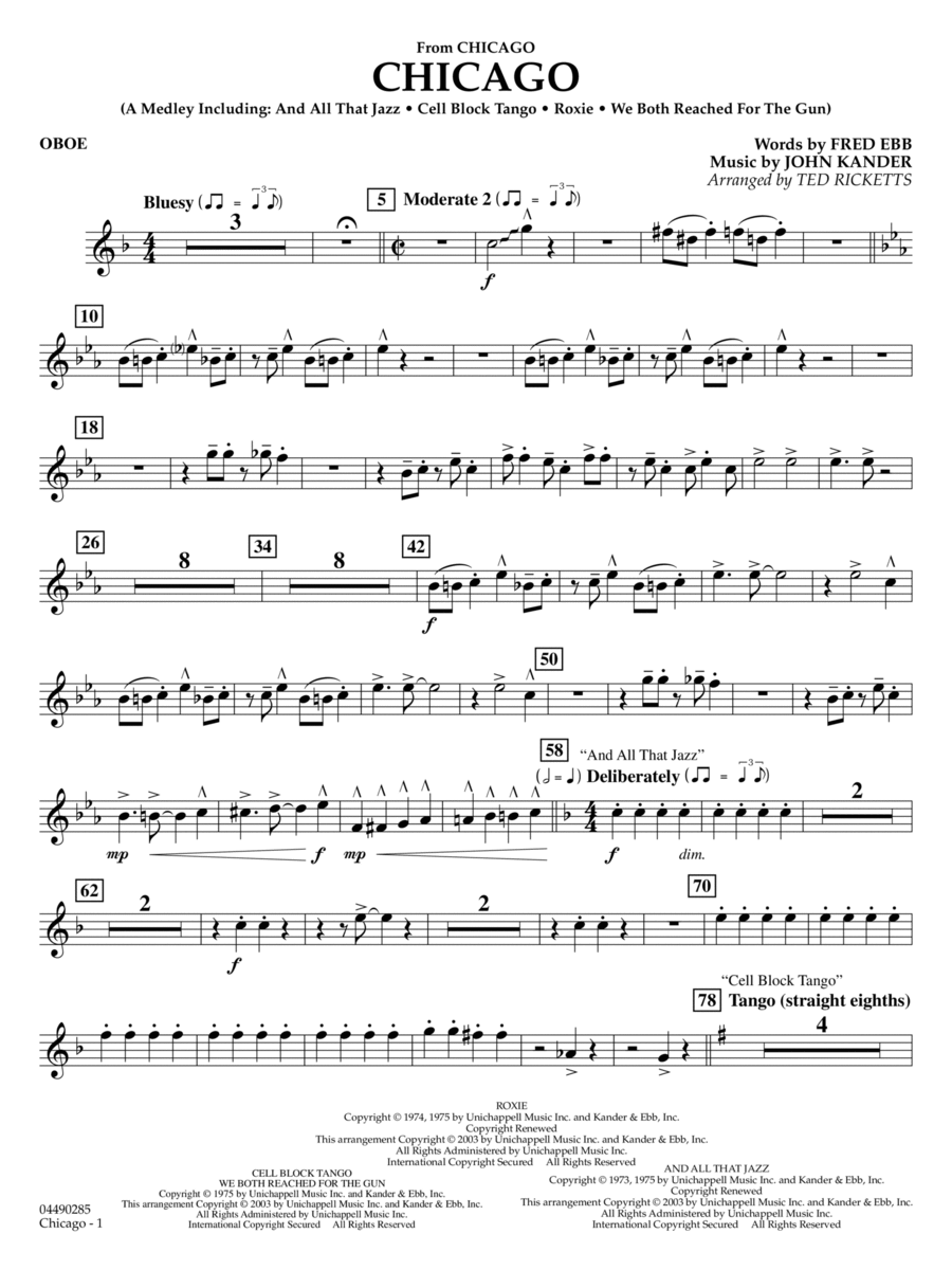 Chicago (arr. Ted Ricketts) - Oboe
