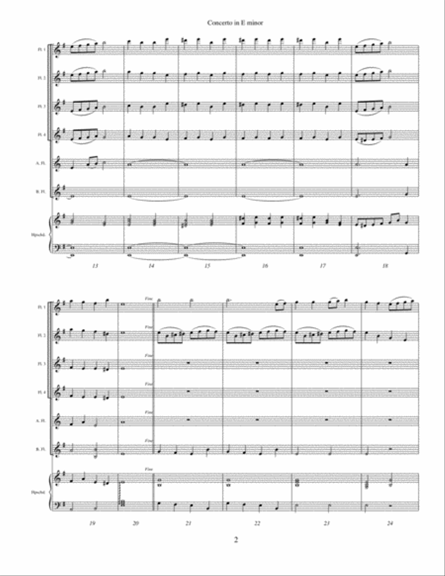 Concerto in E Minor Flute Choir scores gallery preview page 3