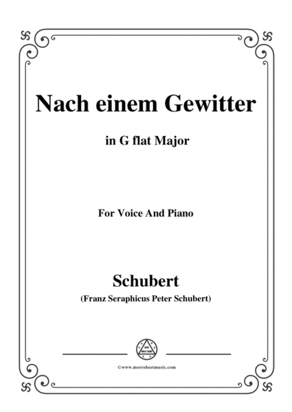 Schubert-Nach einem Gewitter in G flat Major,for voice and piano image number null