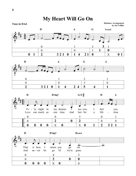 My Heart Will Go On (love Theme From 'titanic') by James Horner Dulcimer - Digital Sheet Music