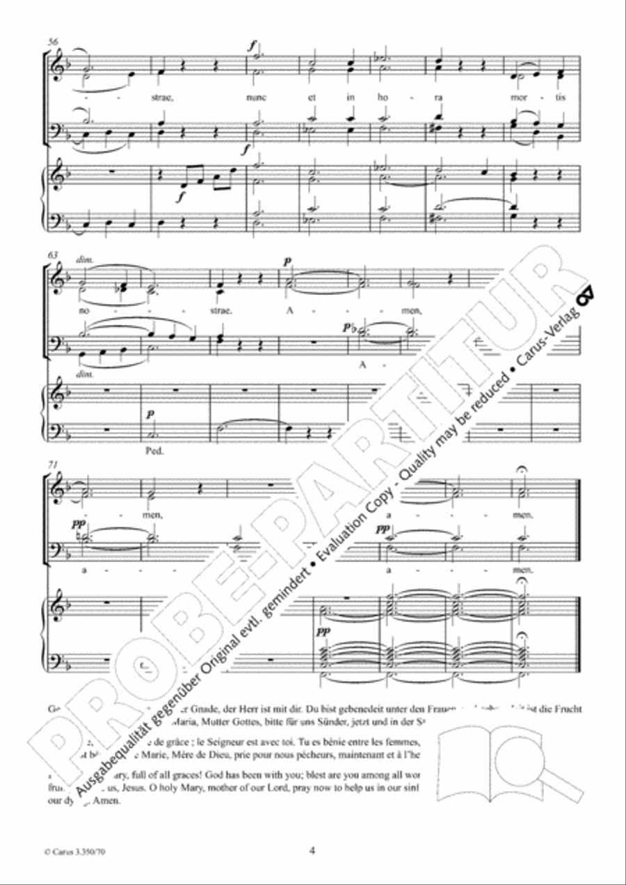 Ave Maria 4-Part scores gallery preview page 5