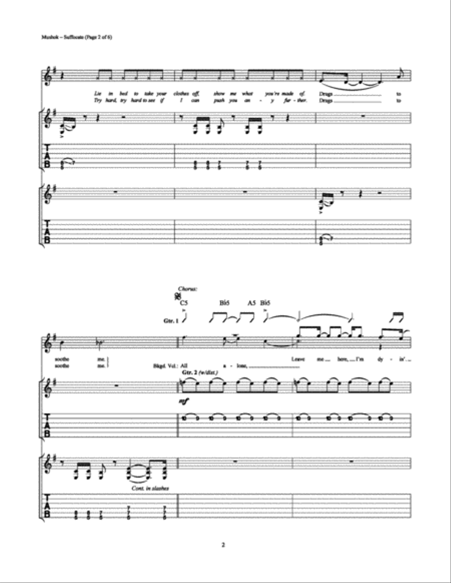 Suffocate Electric Guitar scores gallery preview page 2