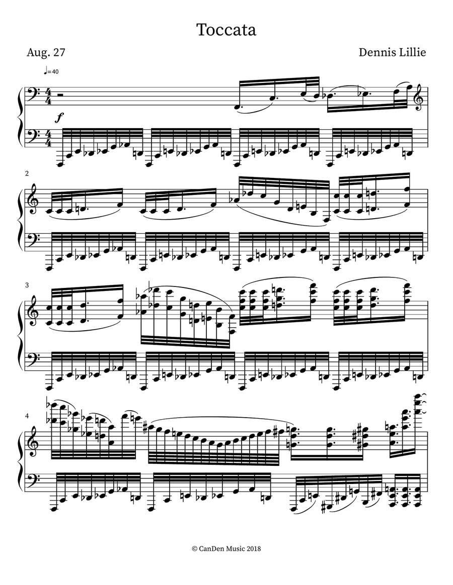 Toccata Toccata Piano scores gallery preview page 1