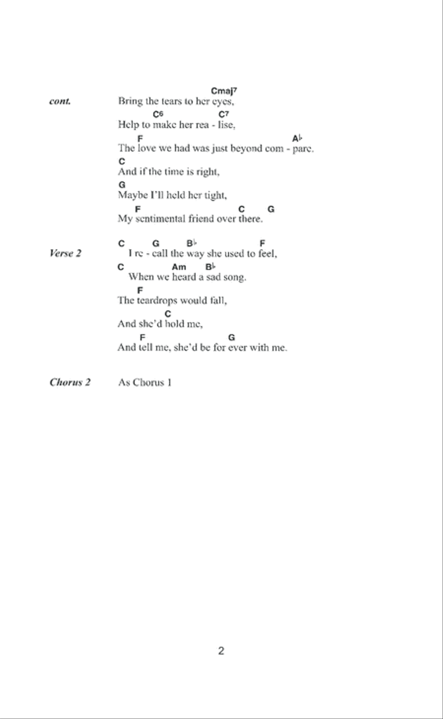 My Sentimental Friend My Sentimental Friend Acoustic Guitar scores gallery preview page 2