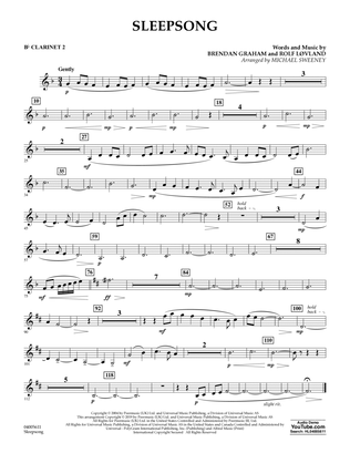 Sleepsong (arr. Michael Sweeney) - Bb Clarinet 2
