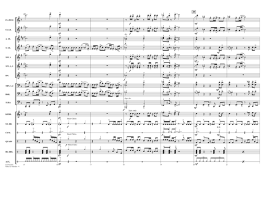 Hard to Handle (arr. Paul Murtha) - Conductor Score (Full Score) Marching Band scores gallery preview page 4