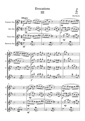 Evocations III - Saxophone Quartet (SATB)