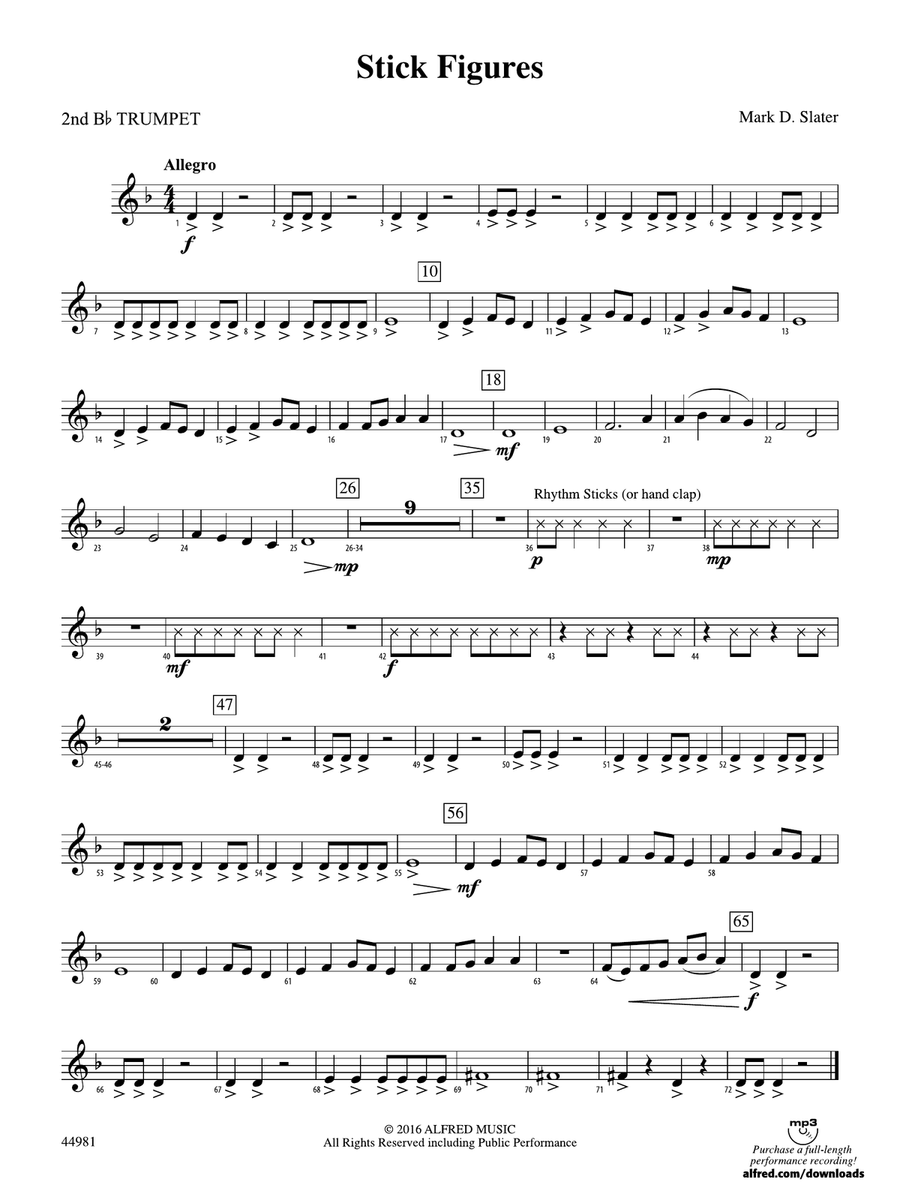 Stick Figures: 2nd B-flat Trumpet