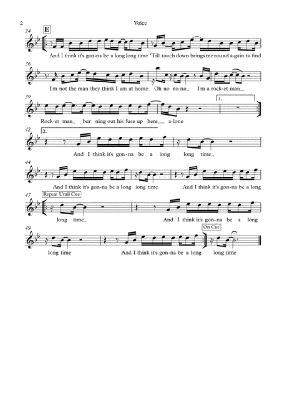 Rocket Man (I Think It's Gonna Be A Long Long Time) Bass Voice scores gallery preview page 6