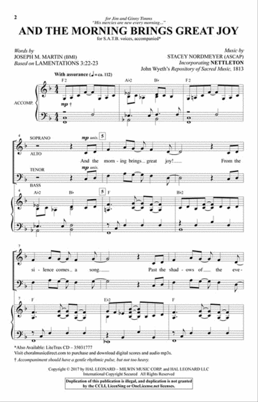 And the Morning Brings Great Joy 4-Part scores gallery preview page 2