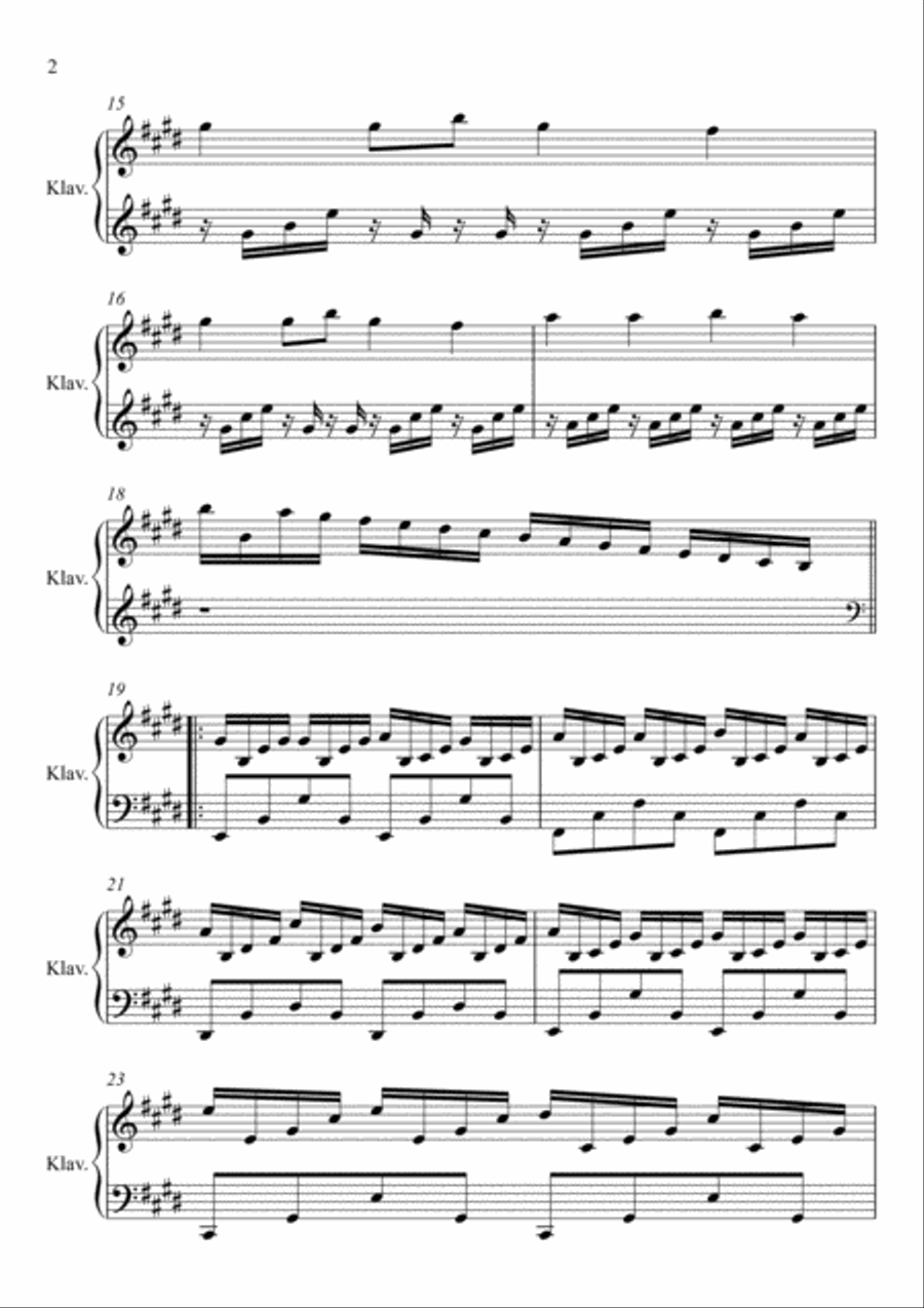 Walk Piano Solo scores gallery preview page 2