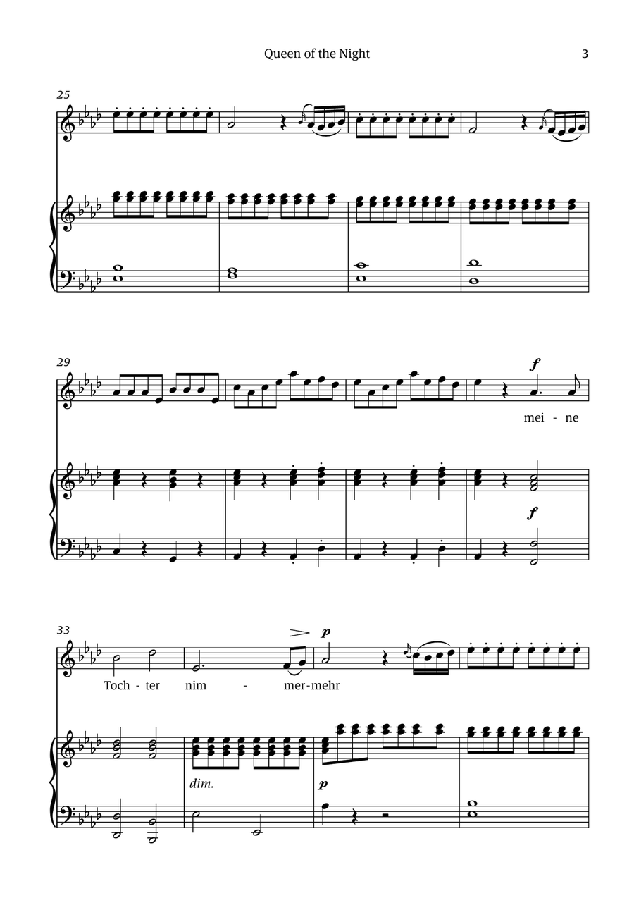 Queen of the Night (aria) - for ALTO in F minor Chamber Music scores gallery preview page 3