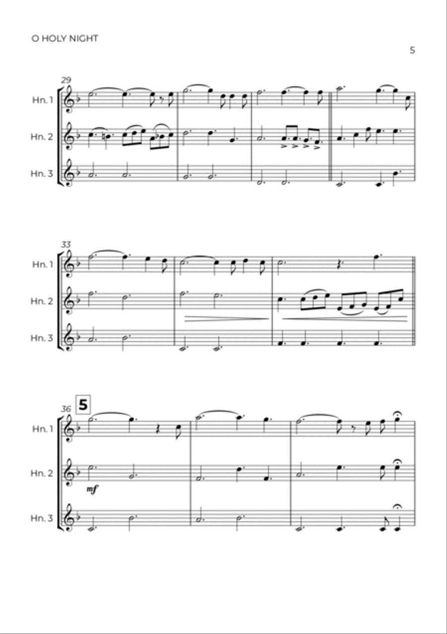O Holy Night Brass Ensemble scores gallery preview page 5