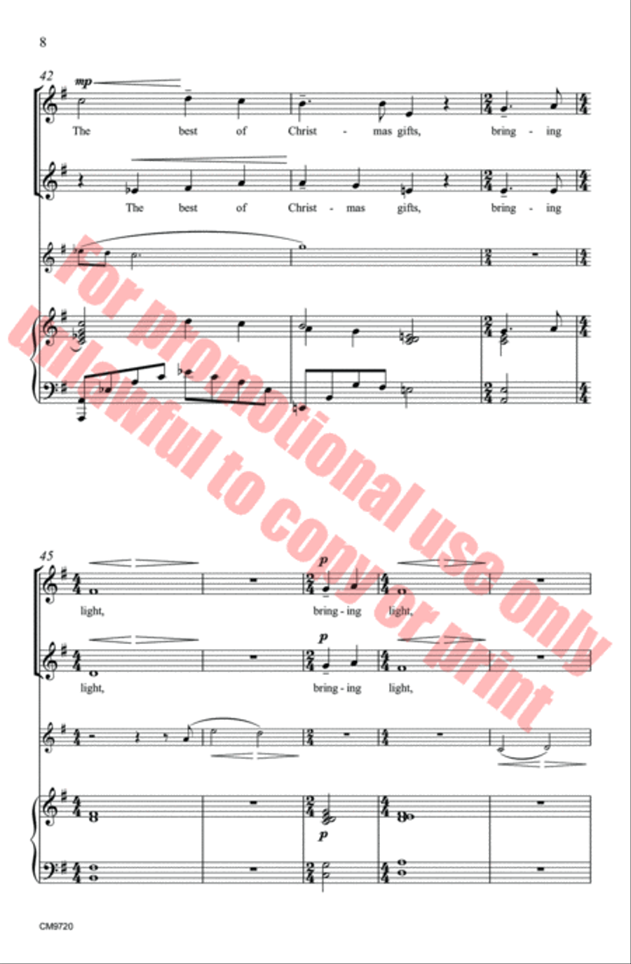 Joulupuu on rakenettu Choir scores gallery preview page 8