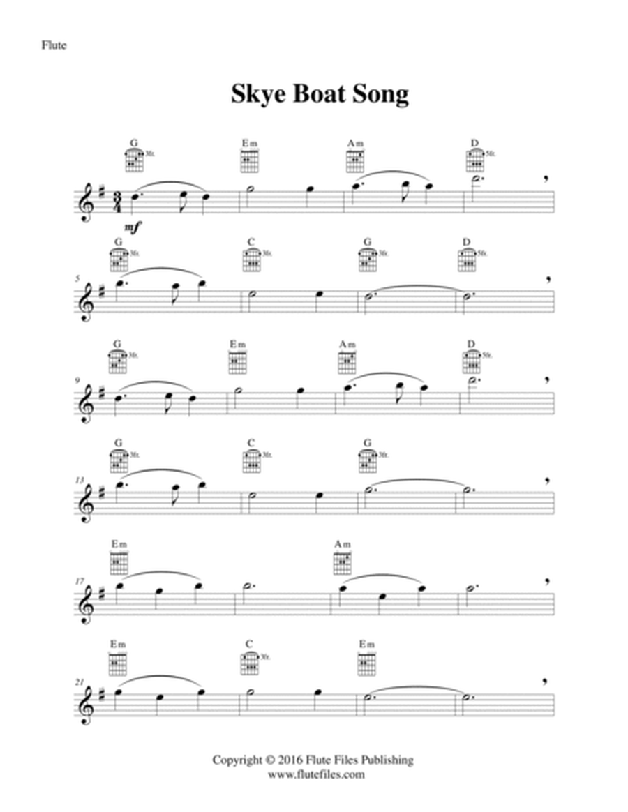 Skye Boat Song - Flute Solo with Guitar Chords image number null