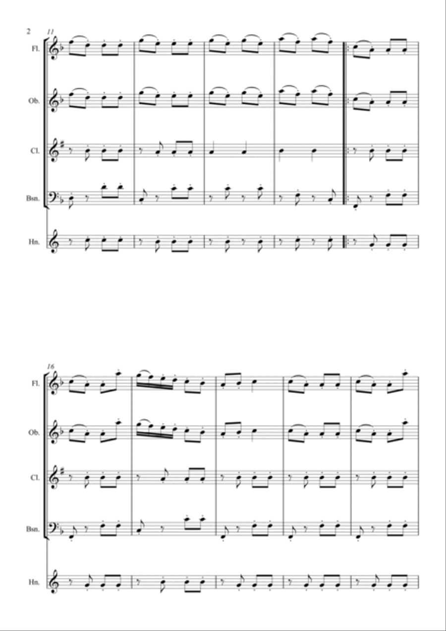 Turkish March, Op.113 Woodwind Quintet scores gallery preview page 2