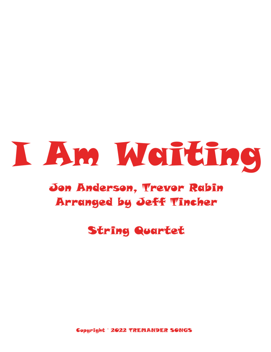 I Am Waiting String Quartet scores gallery preview page 1