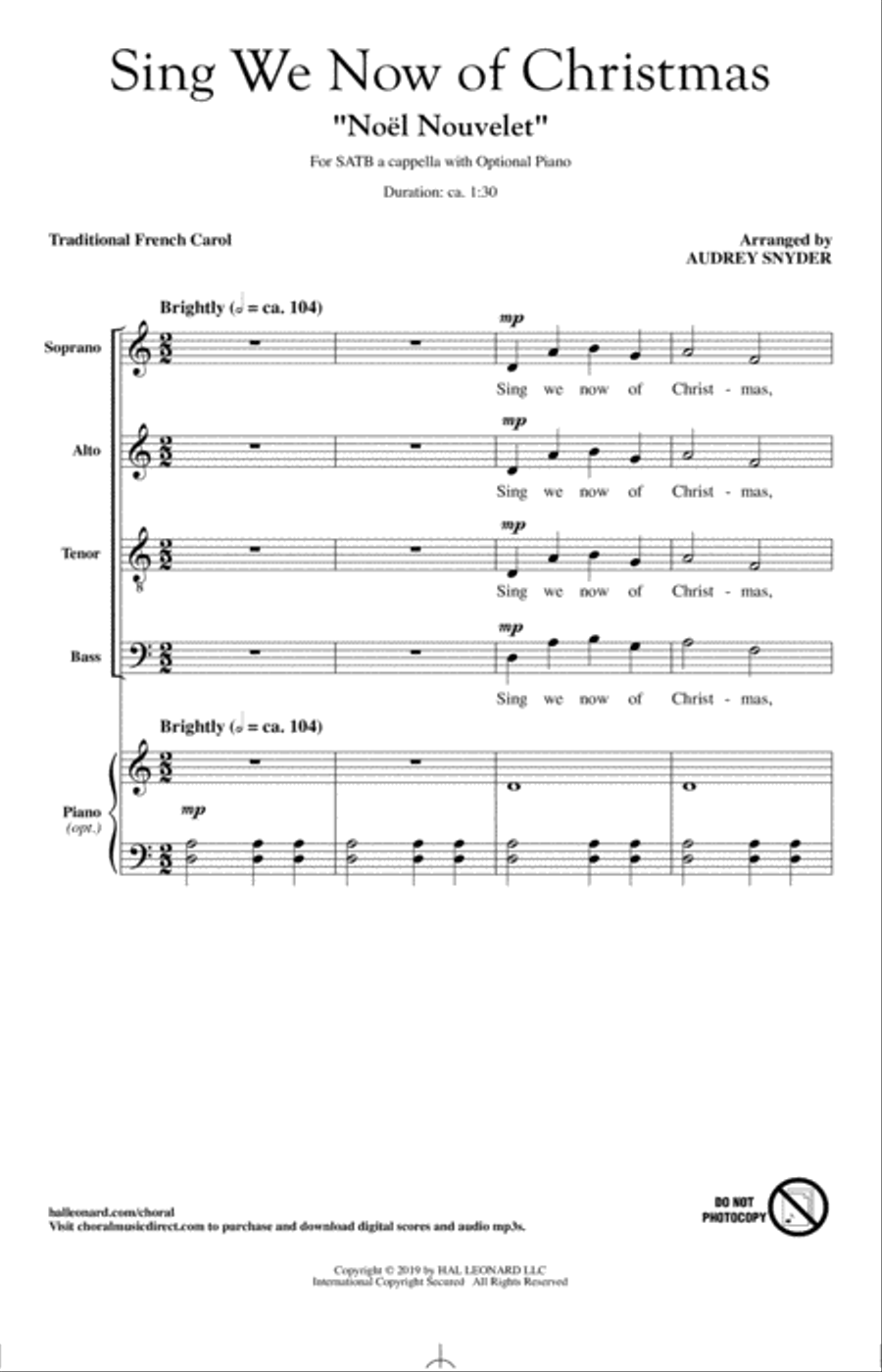 Sing We Now Of Christmas (