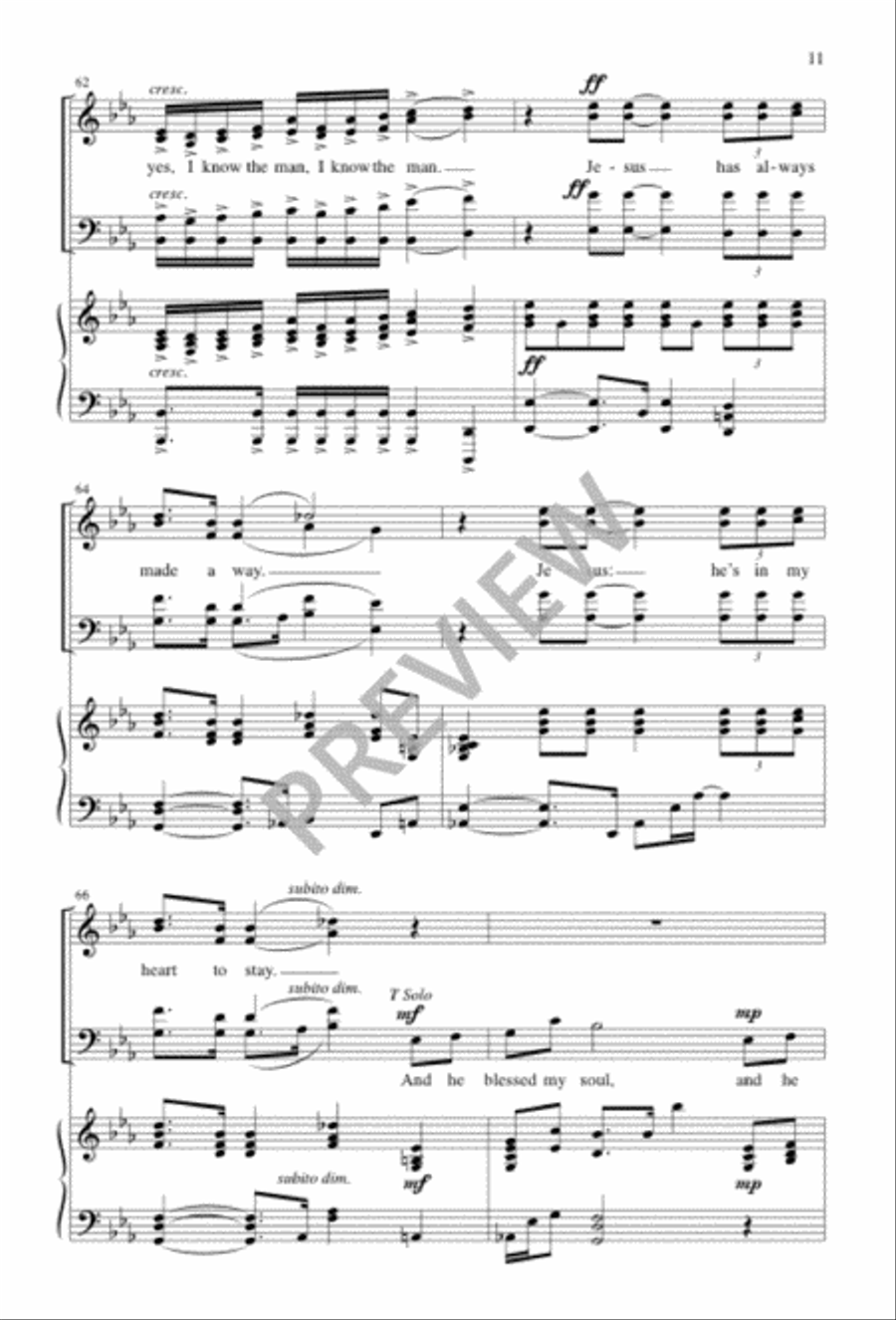 And He Blessed My Soul 4-Part scores gallery preview page 11