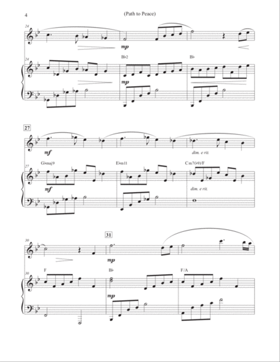 Path to Peace - Flute and Piano Flute Solo scores gallery preview page 4