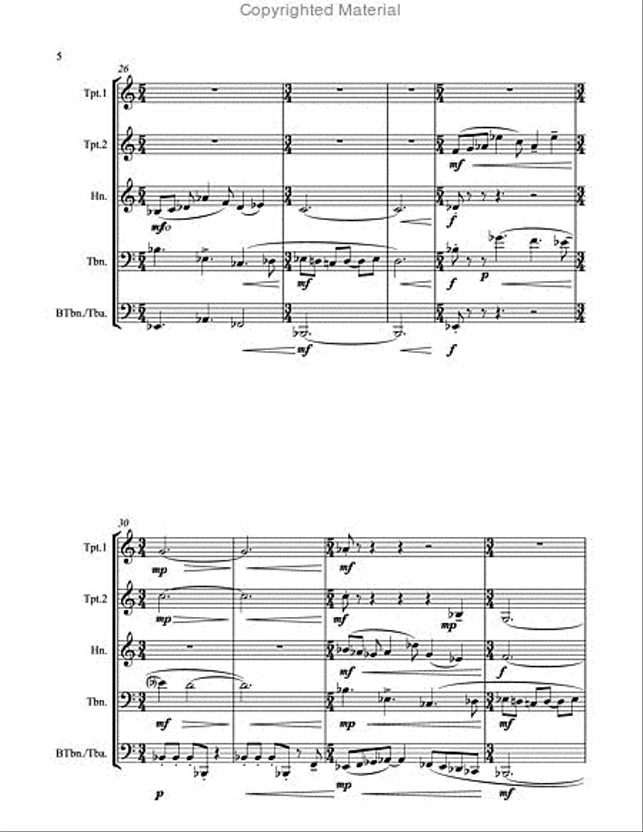 The Peace Accords Brass Quintet scores gallery preview page 5