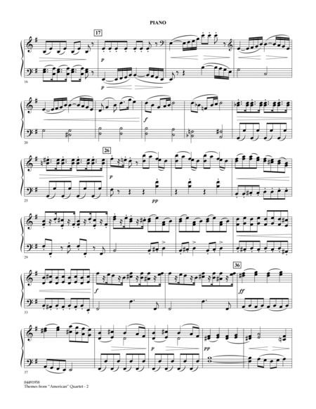Themes from American Quartet, Movement 1 - Piano