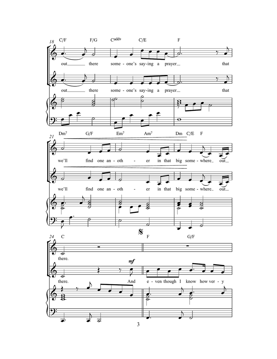 Somewhere Out There (arr. Rick Hein) 2-Part scores gallery preview page 3