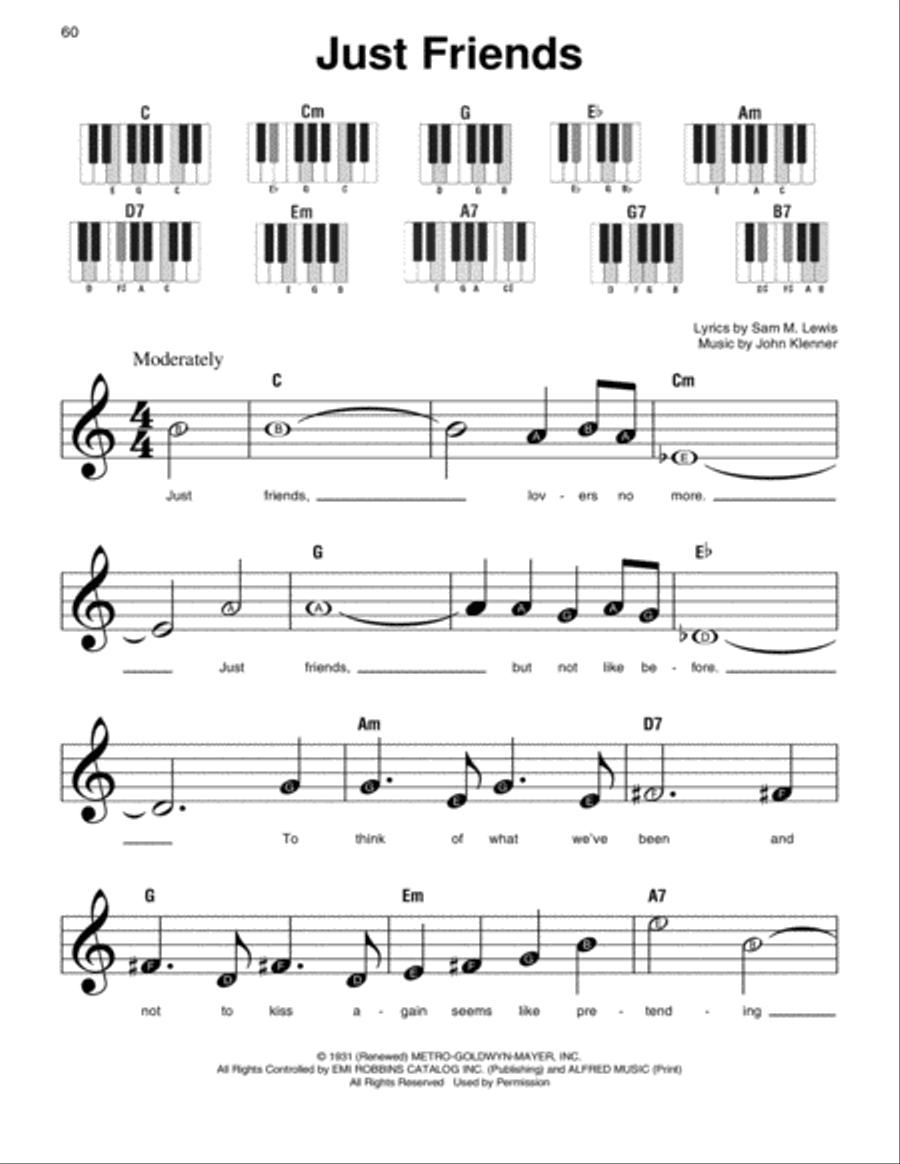 Just Friends Just Friends Easy Piano scores gallery preview page 1