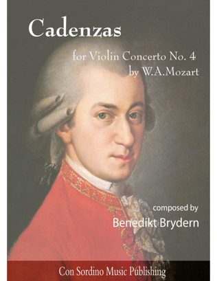 Book cover for Cadenzas for W.A.Mozart Violin Concerto No.4