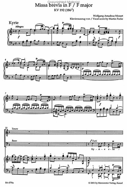Missa brevis F major, KV 192 (186f)