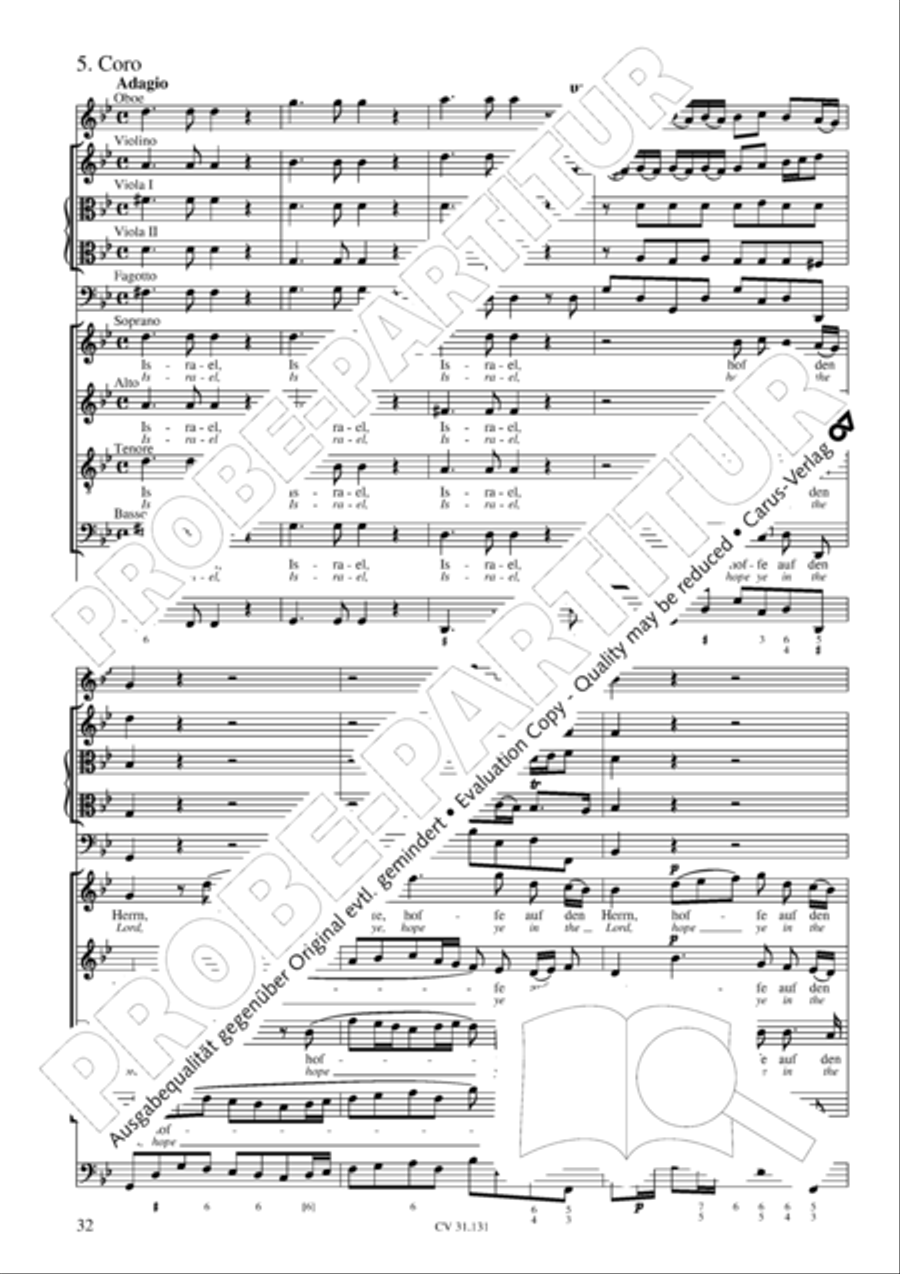 Form the deep, Lord, cried I, Lord, to Thee (Aus der Tiefe rufe ich, Herr, zu dir) 4-Part scores gallery preview page 33