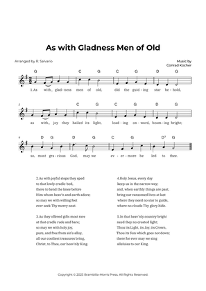 As with Gladness Men of Old (Key of G Major)