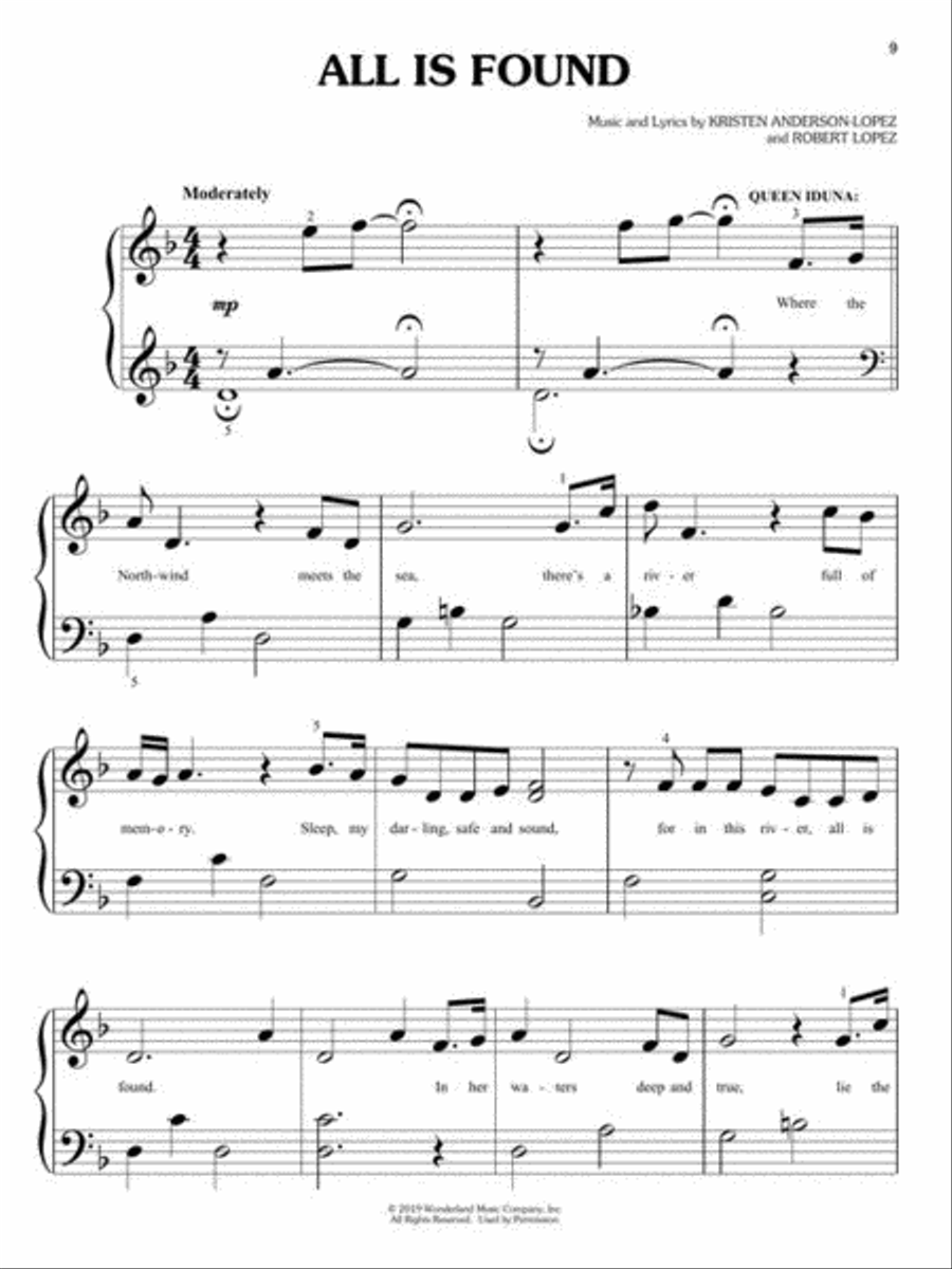Frozen 2 Big-Note Piano Songbook Easy Piano scores gallery preview page 8