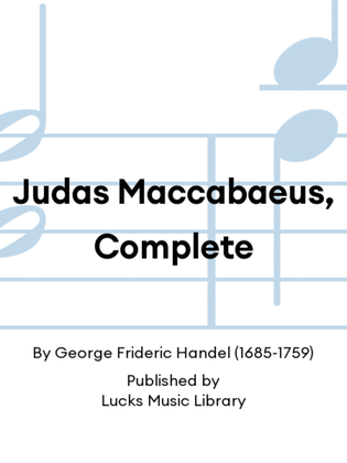 Book cover for Judas Maccabaeus, Complete