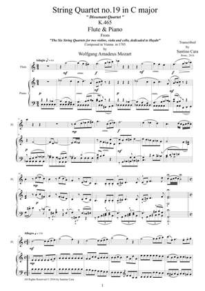 Mozart - Dissonant Quartet in C major No.19 - Flute and Piano