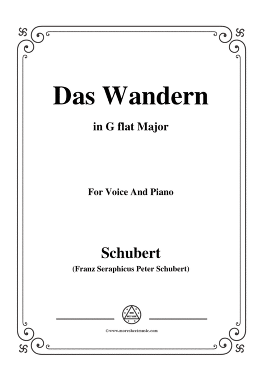 Schubert-Das Wandern,in G flat Major,Op.25,No.1,for Voice and Piano image number null